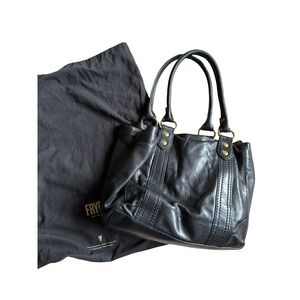 FRYE Melissa Leather Tote Black Shoulder Bag Women's Medium Size